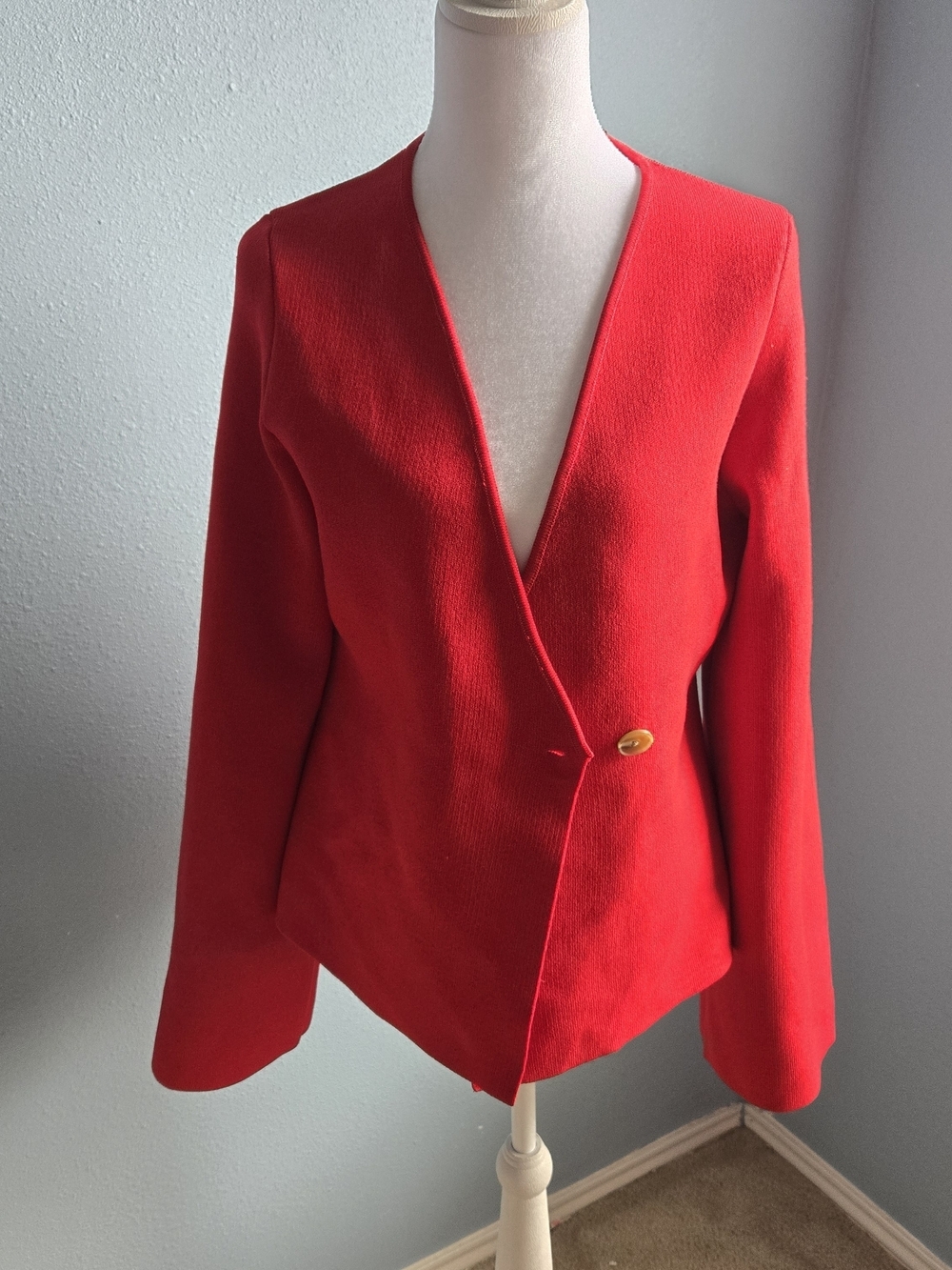 Joie Red Wrap-Front Blazer Jacket - Picture 2 of 4